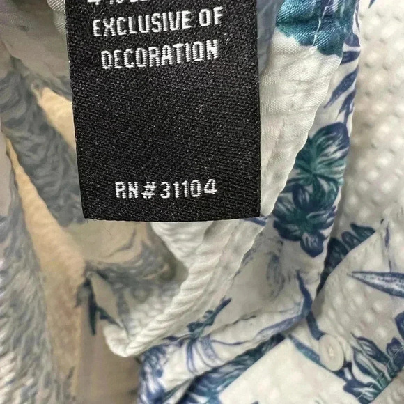 Pro Tour Coolplay White and Blue Floral Men’s Shirt - Picture 4 of 4